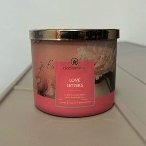 Brand new 14.5 ounce Goose Creek “Love Letters” scent candle